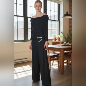 Joseph Ribkoff Black Jumpsuit with Embellished Detail